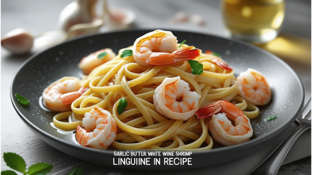 Garlic Butter White Wine Shrimp Linguine recipe 